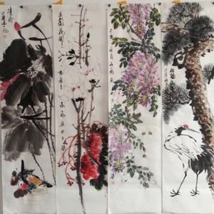 花鸟条屏作品