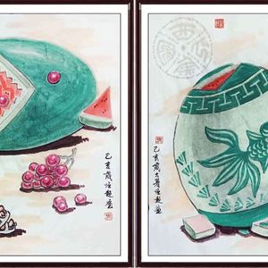 童子戏鱼图之4组合