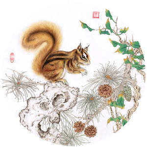卢芳工笔画松鼠