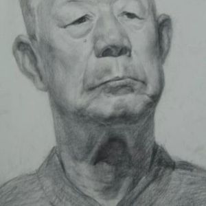 素描写生北京老大爷