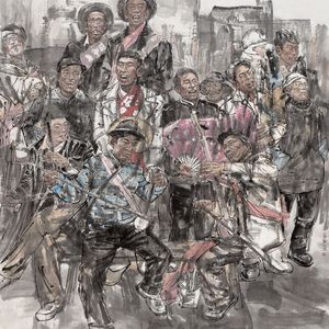 国展作品《唱社火》