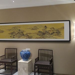 溪山松绿江水連