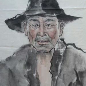 水墨画老大爷