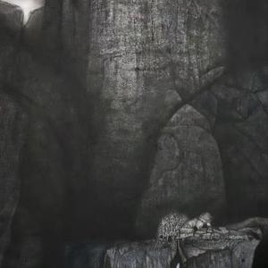 《白露浸山云伴月》