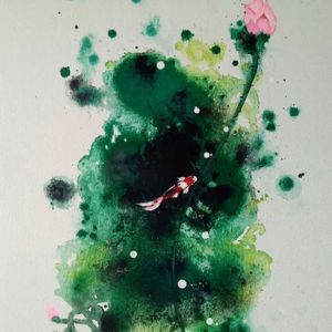 水墨荷