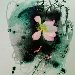 水墨荷