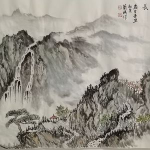 山间流瀑福寿长