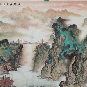 山间两崖立，峡谷一线