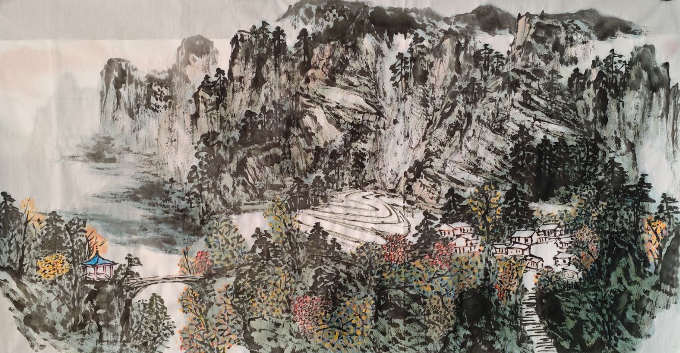 观山悦山水画作品